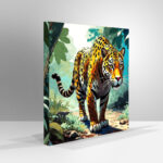 Golden Prowl: Jaguar Wildlife Canvas - Image 2