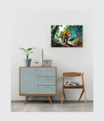 Golden Prowl: Jaguar Wildlife Canvas - Image 3