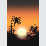 Sunset Palm Serenity Canvas
