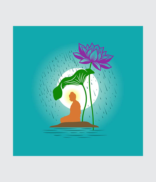 d_93a (1) Tranquil Lotus Rain Zen Canvas - Image 1