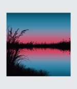 "Twilight Reflection" Serene Lakefront
