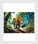 Golden Prowl: Jaguar Wildlife Canvas
