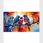 Tropical Harmony: Vibrant Songbirds on a Branch