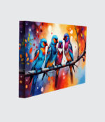 Tropical Harmony: Vibrant Songbirds on a Branch - Image 2