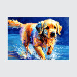 Golden Joy: Impressionist Retriever Splash Canvas