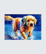 Golden Joy: Impressionist Retriever Splash Canvas