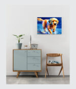 Golden Joy: Impressionist Retriever Splash Canvas - Image 3