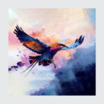 Ethereal Flight: Lilac-Breasted Roller Abstract Canvas