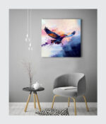 Ethereal Flight: Lilac-Breasted Roller Abstract Canvas - Image 3