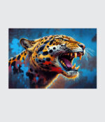 Radiant Roar: Abstract Jaguar Canvas Art