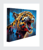Radiant Roar: Abstract Jaguar Canvas Art - Image 2