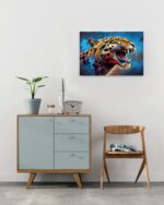 Radiant Roar: Abstract Jaguar Canvas Art - Image 3