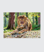 Sun-Drenched Lion Impressionist Canvas