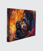 Primate Bond: Vibrant Orangutan and Chimpanzee - Image 2