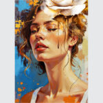 Golden Muse: Abstract Floral Portrait