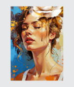 Golden Muse: Abstract Floral Portrait