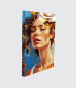 Golden Muse: Abstract Floral Portrait - Image 2