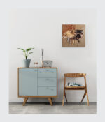 Primal Unity: Lion & Maiden Surrealist Canvas - Image 3