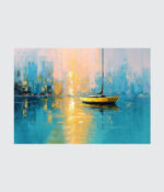 Golden Wake: Reflections in Turquoise