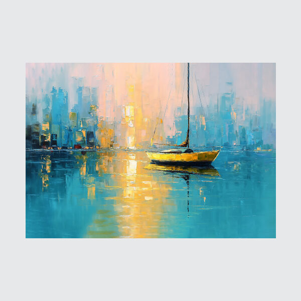 Golden Wake: Reflections in Turquoise