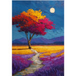 Moonlit Lavender Path