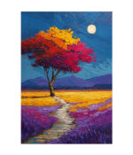 Moonlit Lavender Path