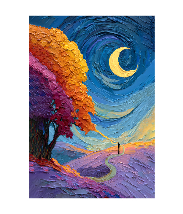 M182 portrait_ 45x65 Modern art_A Enchanted Twilight Voyage - Image 1