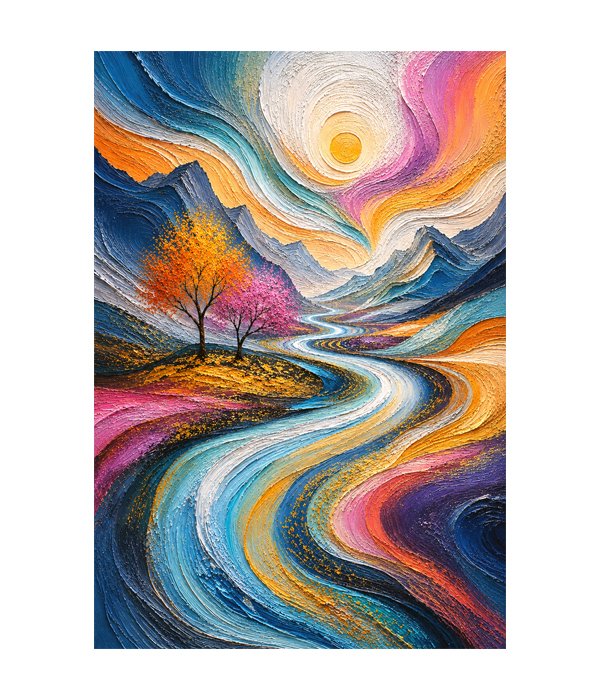 M192 portrait_ 45x65 Modern art_A River of Dreams - Image 1