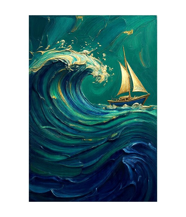 M209 (A) portrait_ 45x65 Modern art_A Golden Voyage - Image 1