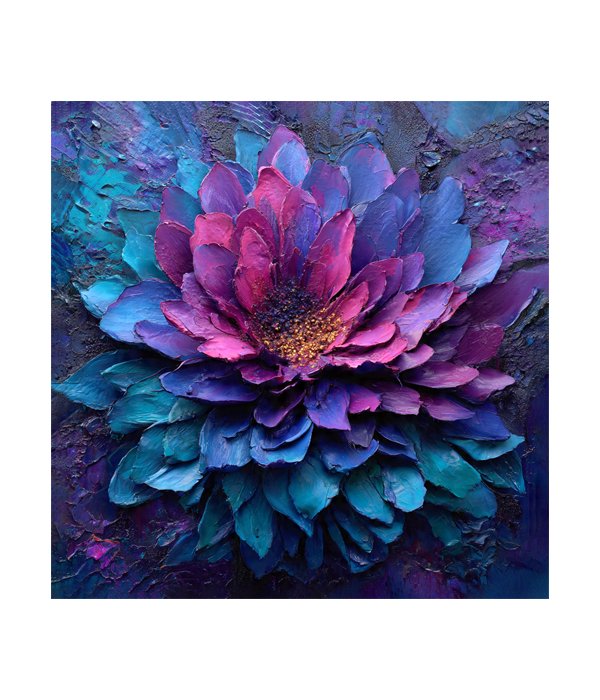 M210 square_ 45x45 Modern art_A Midnight Bloom - Image 1
