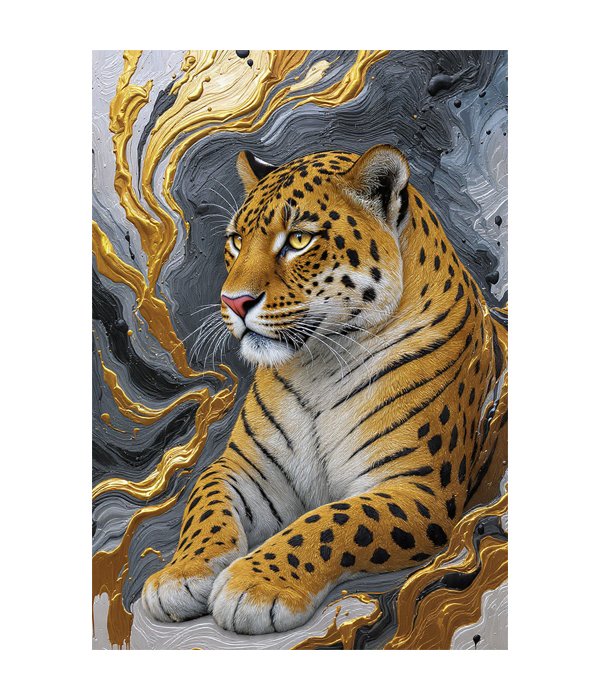 M217 portrait_ 45x65 Modern art_A Gilded Guardian - Image 1