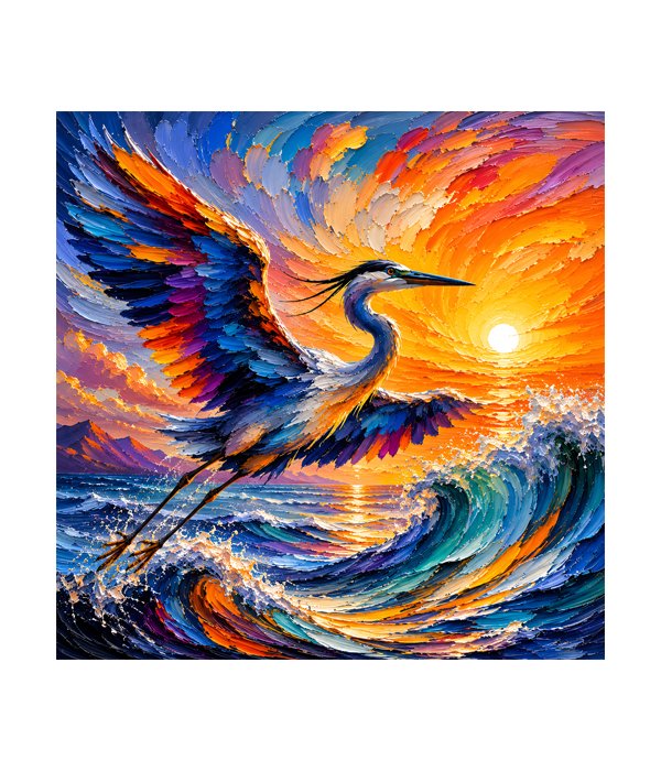 M238 square_ 45x45 Modern art._A Soaring Through the Solar Tide - Image 1