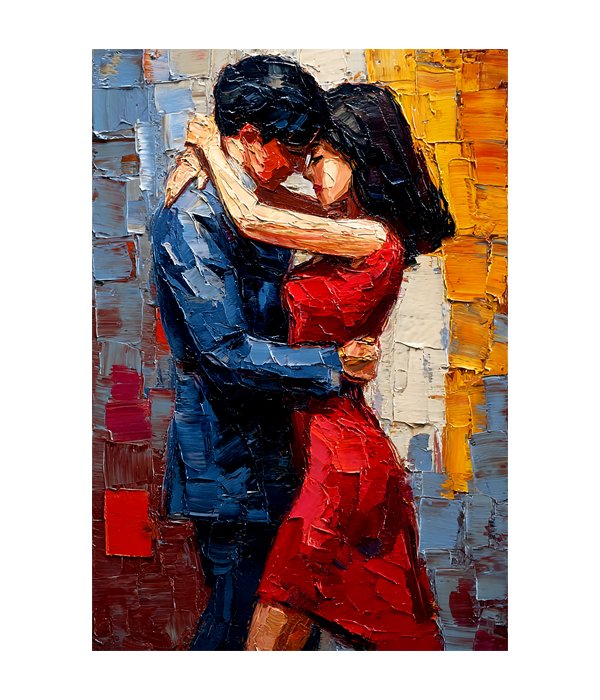 M240 portrait_ 45x65 Modern art_A Tango in Crimson - Image 1