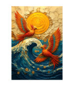 Phoenix Rising Over the Golden Tide