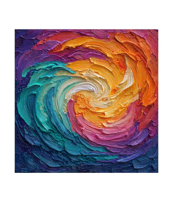 M244 square_ 45x45 Modern art_A Chromatic Vortex - Image 1