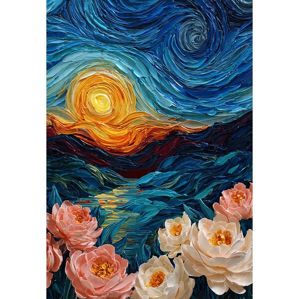 Peonies Under a Starry Dusk