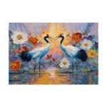 Sunset Duet at the Lotus Pond