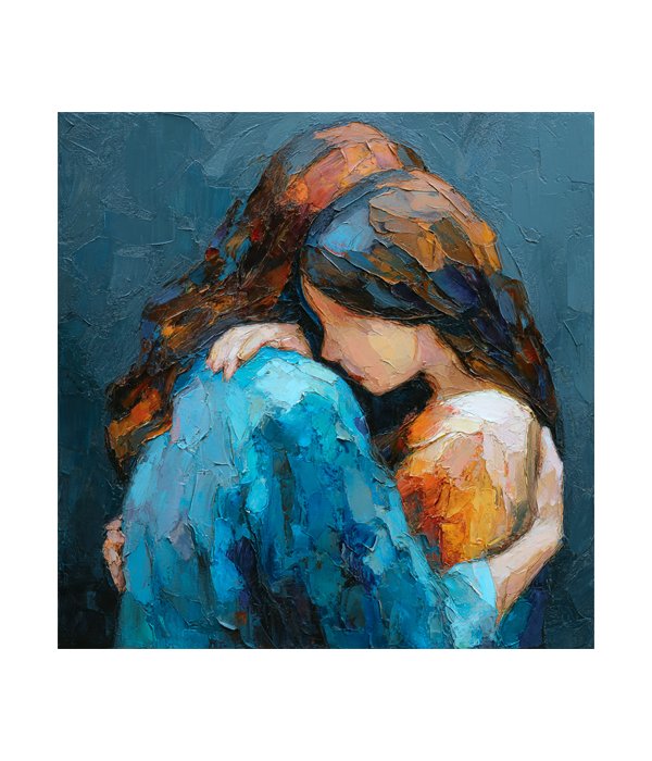 M252 square_ 45x45 Modern art_A Embrace of Love - Image 1