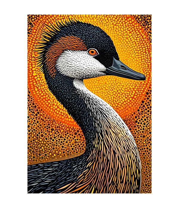 M254 portrait_ 45x65 Modern art_A Golden Ember Crane - Image 1