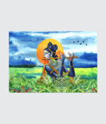 Divine Melody - Krishna with Flute at Sunset