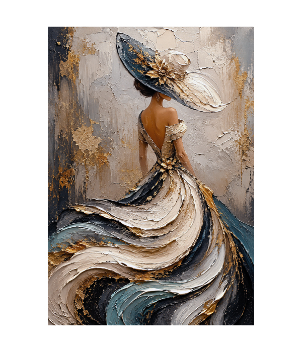 M267 portrait_ 45x65 Modern art_A Grace in Golden Whispers - Image 1