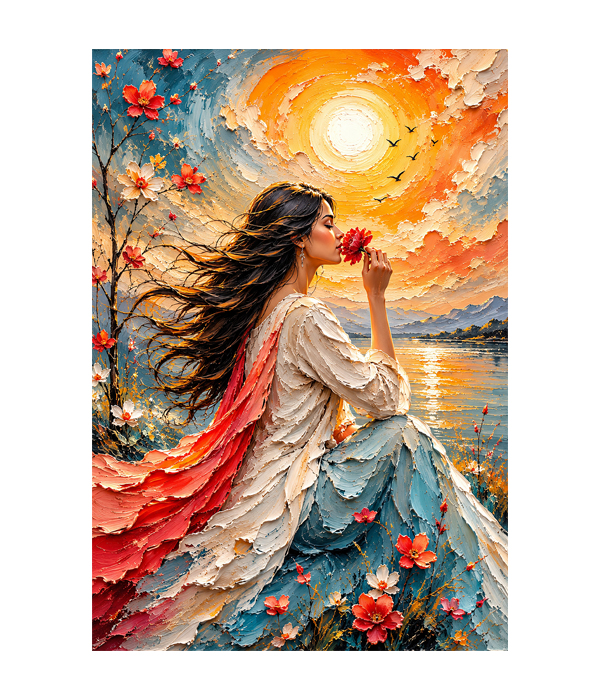 M275 portrait_ 45x65 Modern art_A Whispers of the Golden Breeze - Image 1
