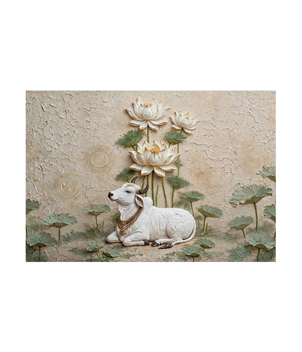 M303 landscale_ 45x65 Modern art ( pichwai )_A Sacred Lotus Harmony - Image 1