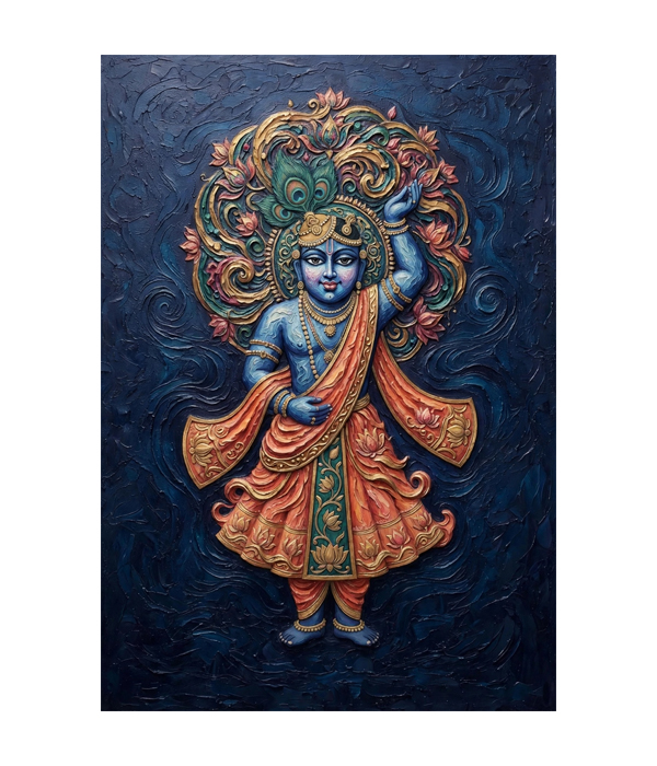 M310 portrait_ 45x65 Modern art_A Divine Bal Krishna Radiance - Image 1