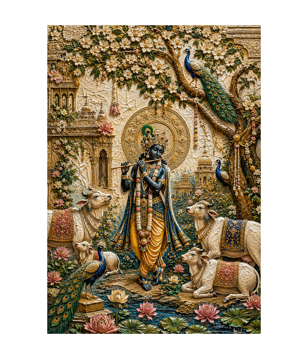 M311 portrait_ 45x65 Modern art_A Divya Vrindavan - Image 1
