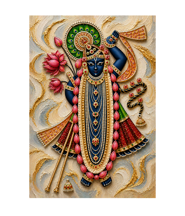 M316 portrait_ 45x65 Modern art_A Divine Shrinathji - Image 1