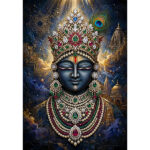 Divine Krishna Jewel Canvas
