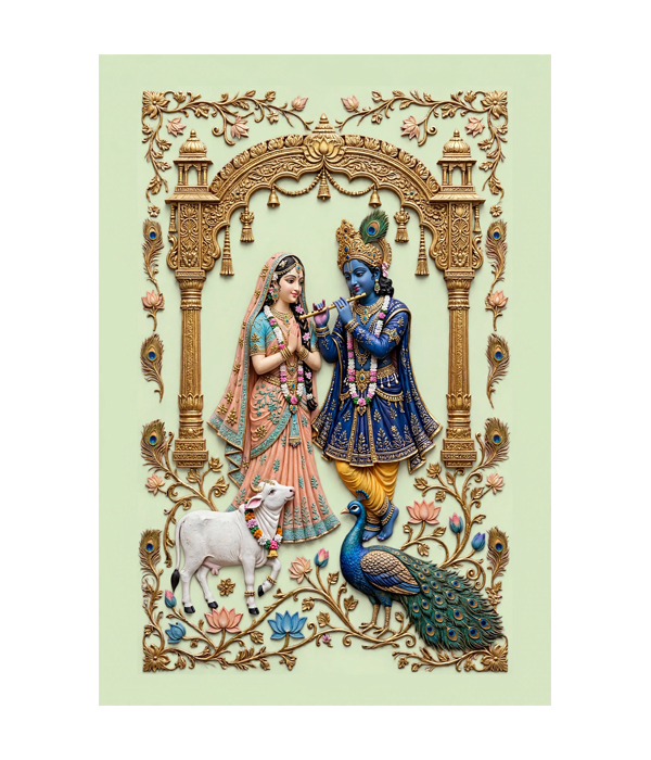 M334 portrait_ 45x65 Modern art_A Divine Radha Krishna - Image 1