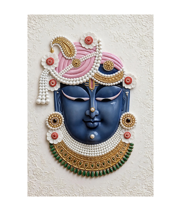 M337 portrait_ 45x65 Modern art_A Divine Shrinathji Face Elegance - Image 1