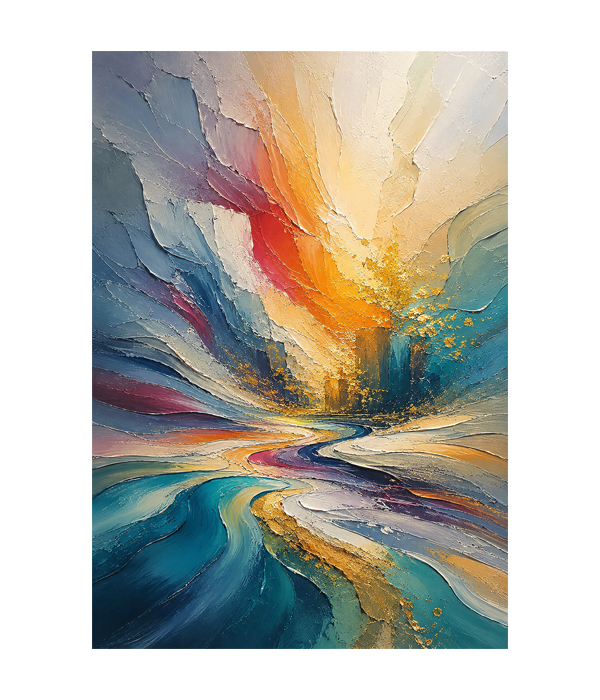 M376 portrait_ 45x65 Modern art_A Golden Horizon - Image 1